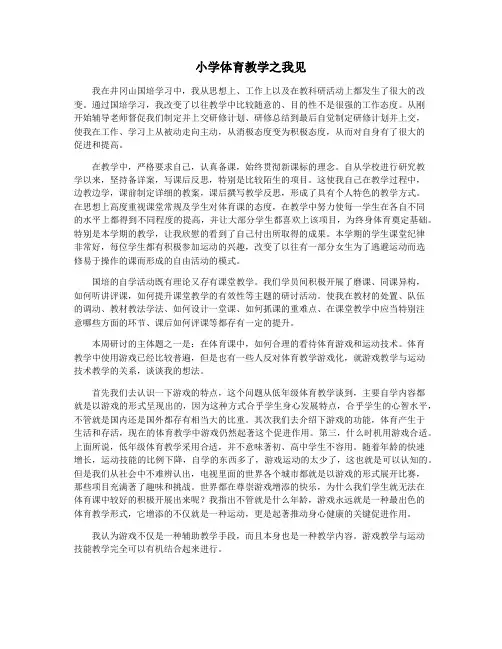 小学体育教学之我见