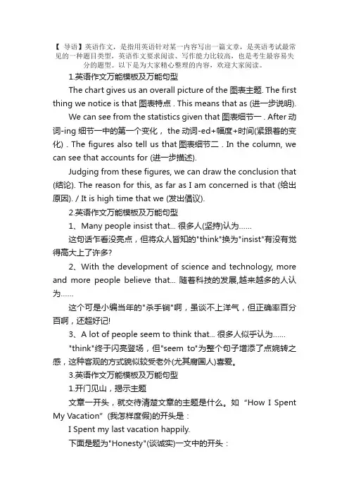 英语作文万能模板及万能句型【八篇】