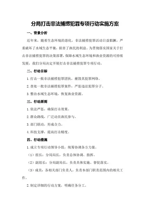 分局打击非法捕捞犯罪专项行动实施方案