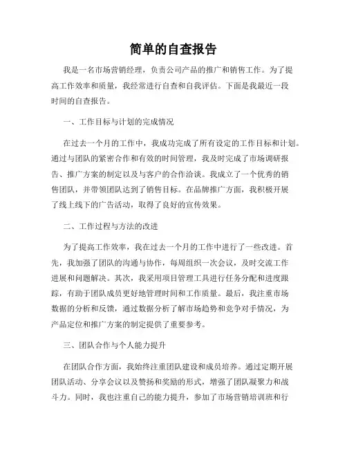 简单的自查报告