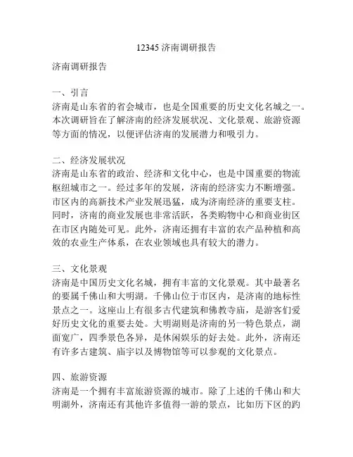 12345济南调研报告