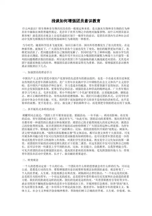 浅谈如何增强团员意识教育