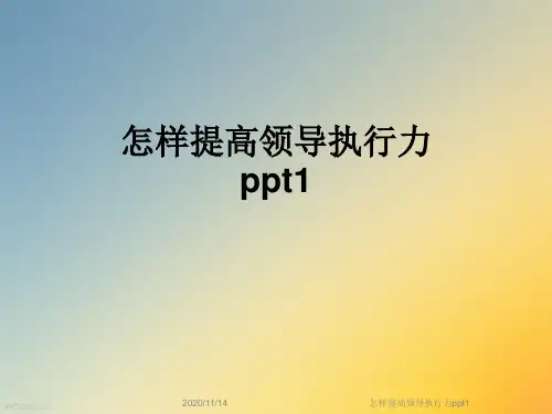 怎样提高领导执行力ppt1