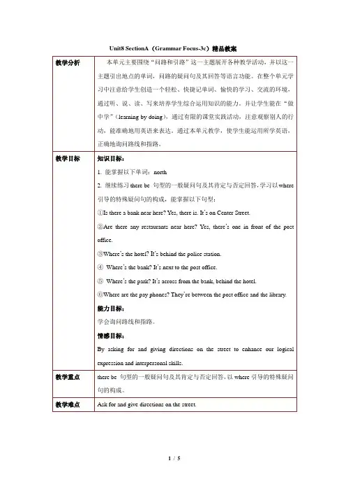 Unit8_SectionA(Grammar_Focus-3c)精品教案