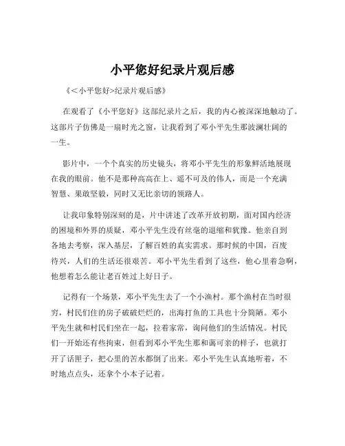 小平您好纪录片观后感