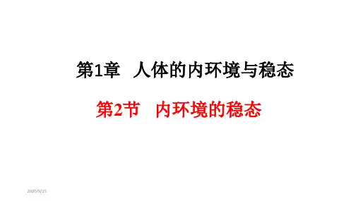 1.2 内环境的稳态 课件 【新教材】人教版(2019)高中生物选择性必修1(共20张PPT)