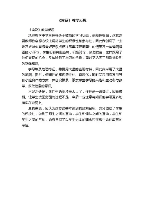 《埃及》教学反思