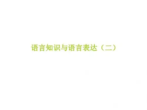 高考语文语言知识与语言表达2