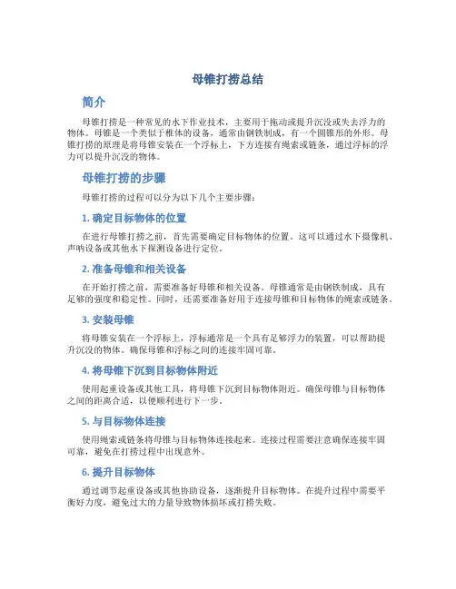 母锥打捞总结