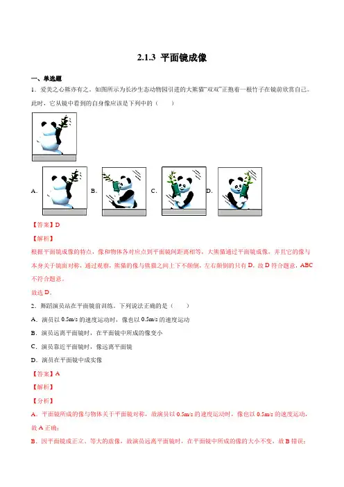 2.1.3平面镜成像(练习)