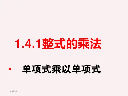 北师大版数学七年级下册第一章 单项式乘以单项式课件PPT