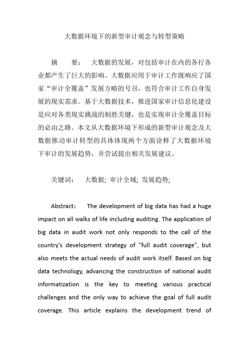 大数据环境下的新型审计观念与转型策略【论文】