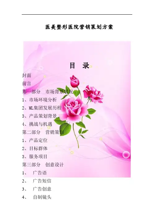 医美整形医院营销策划方案