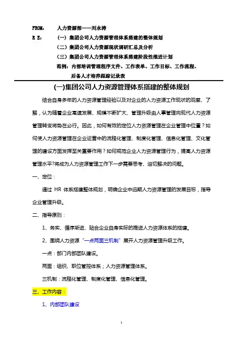 HR体系搭建思路