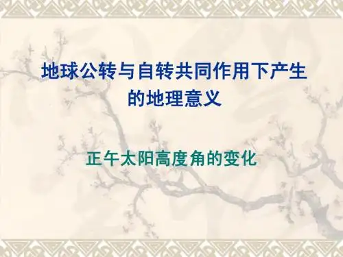 高一地理上课必备地球自转：太阳高度角