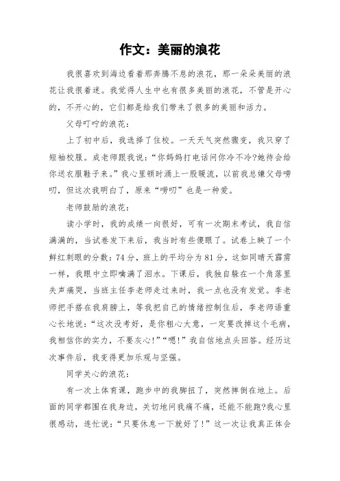 作文：美丽的浪花_作文