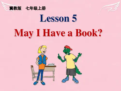 七年级英语上册 Unit 1 Lesson 5 May I Have a Book课件 (新版)冀教版