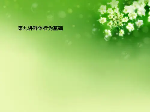 第九讲群体行为基础优秀课件
