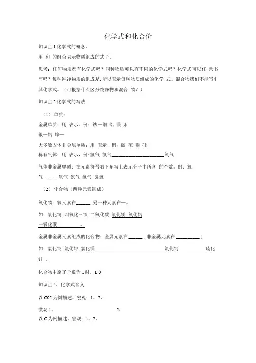 化学式和化合价导学案.doc