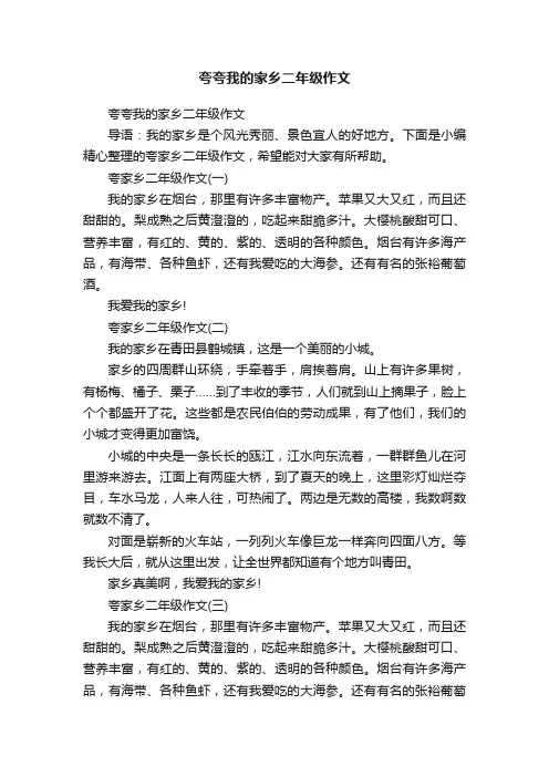 夸夸我的家乡二年级作文