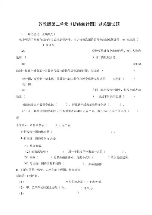 苏教五下第二单元《折线统计图》过关测试题