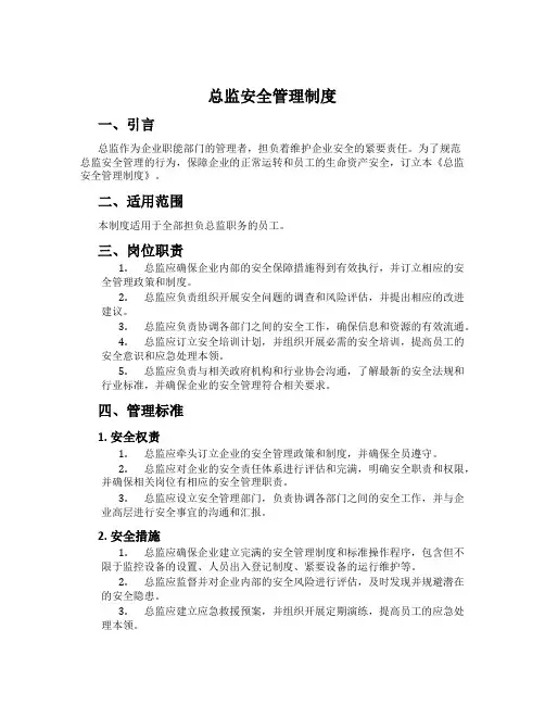 总监安全管理制度
