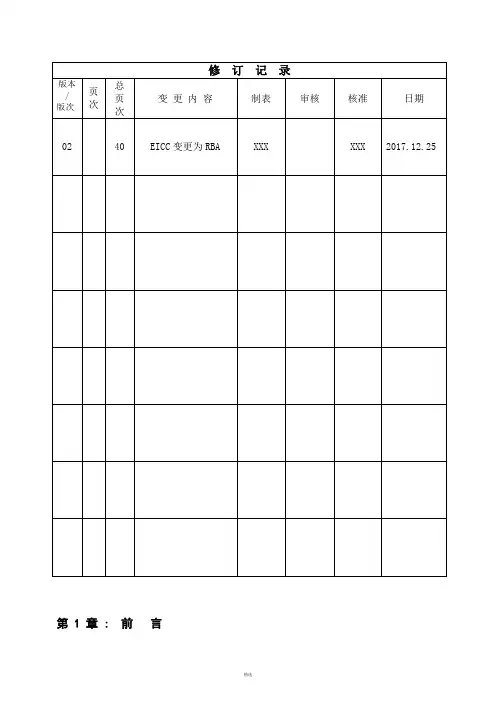 RBA社会责任管理手册(6.0版)