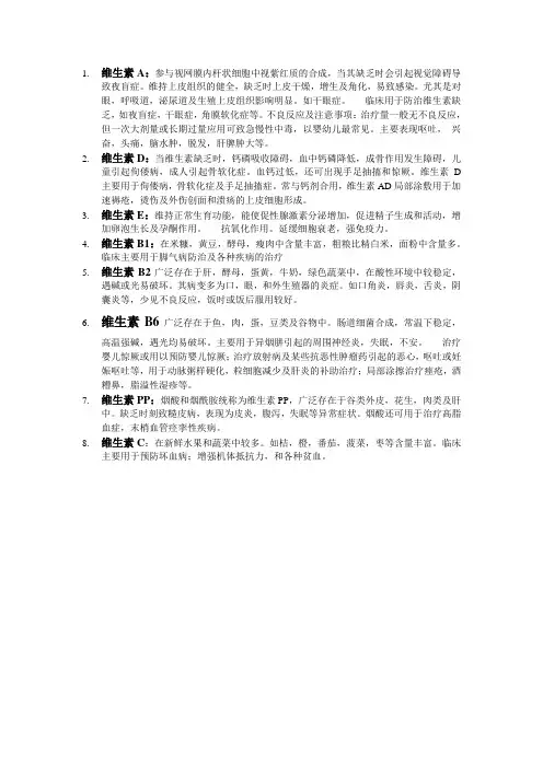 维生素类药物
