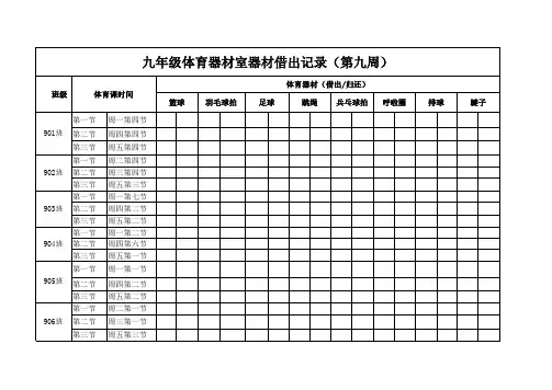 体育器材借出记录