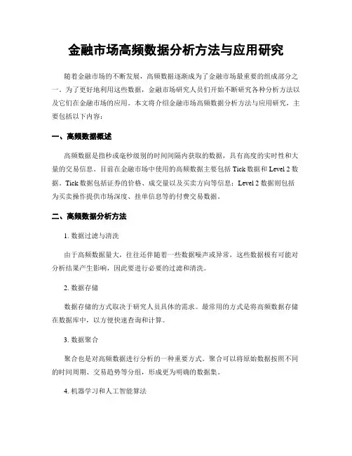 金融市场高频数据分析方法与应用研究