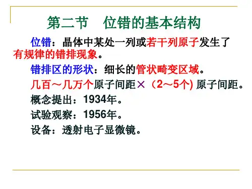 位错的基本结构
