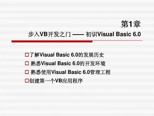 VB6.0教程--从入门到精通(免费)