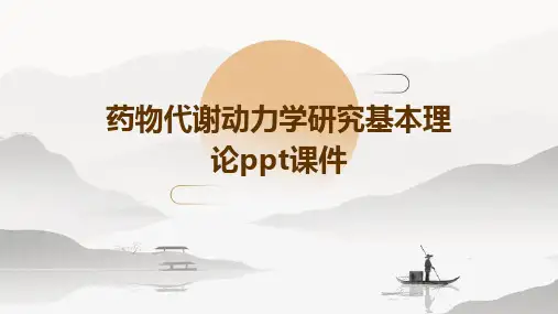 药物代谢动力学研究基本理论PPT课件