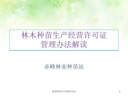 林木种苗生产经营许可证 ppt课件