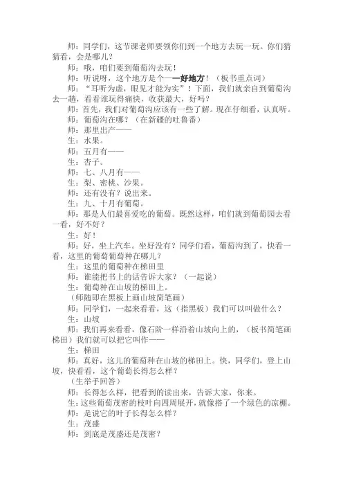 葡萄沟课堂实录窦桂梅