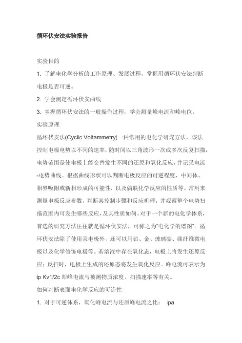 循环伏安法实验报告