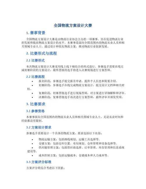 全国物流方案设计大赛