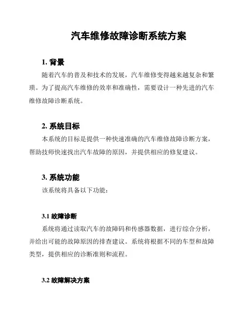 汽车维修故障诊断系统方案