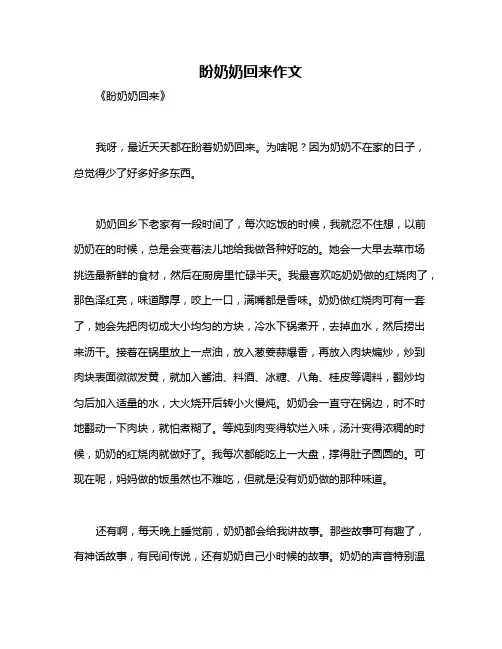 盼奶奶回来作文