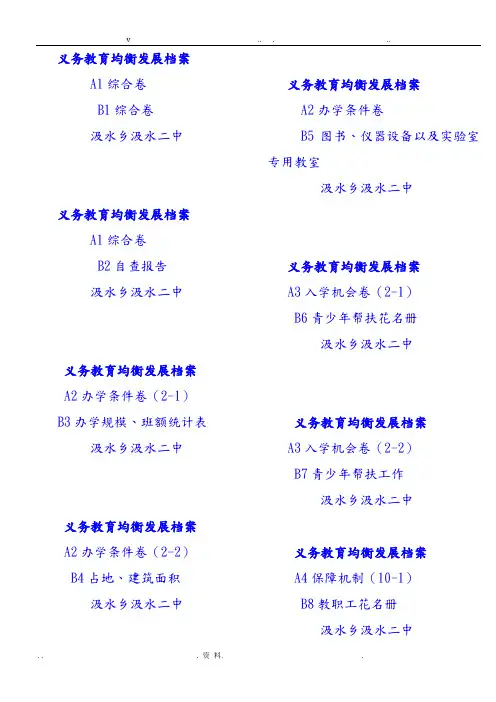 义务教育均衡发展档案封面