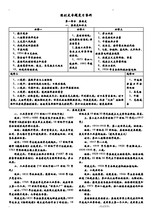 国别史复习资料