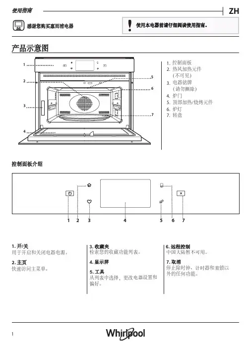 惠而浦 WMM184132AC 微波炉 使用说明书