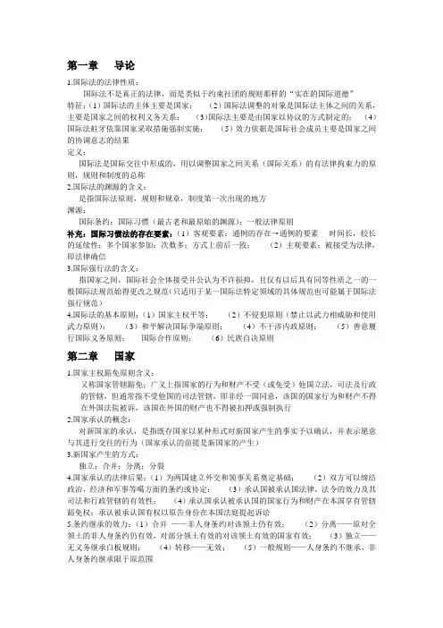 国际法重点整理