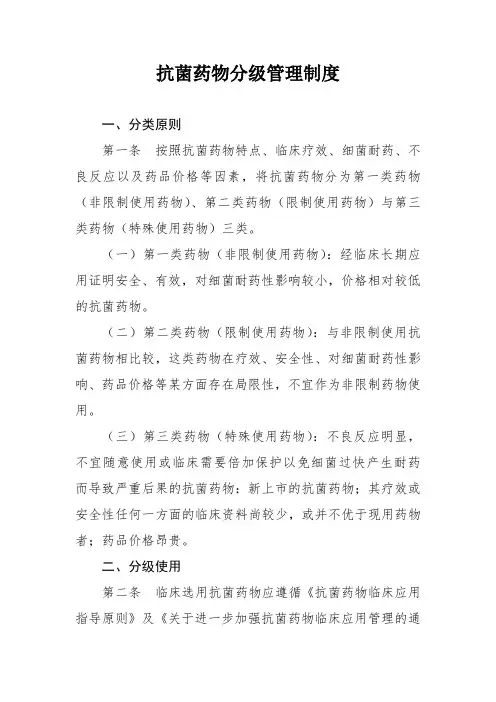 抗菌药物分级管理制度