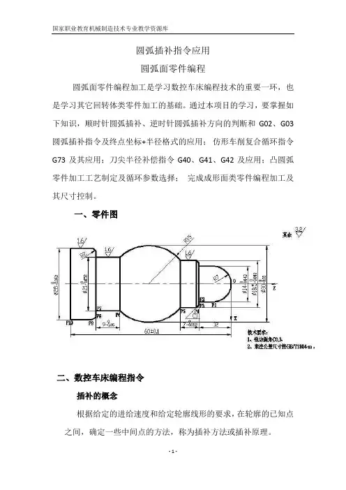圆弧插补指令应用-圆弧面零件编程.