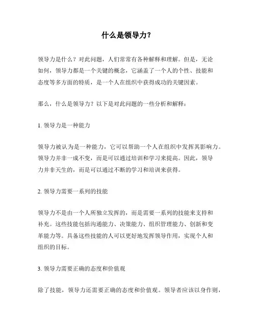 什么是领导力？