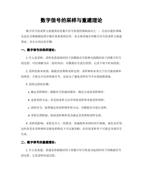数字信号的采样与重建理论