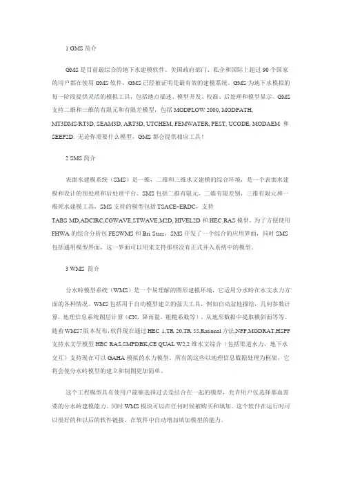 Aquaveo(GMS、WMS、SMS)系列水模拟软件