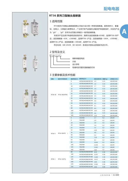 正泰RT系列熔断器