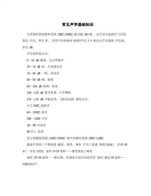 常见声学基础知识